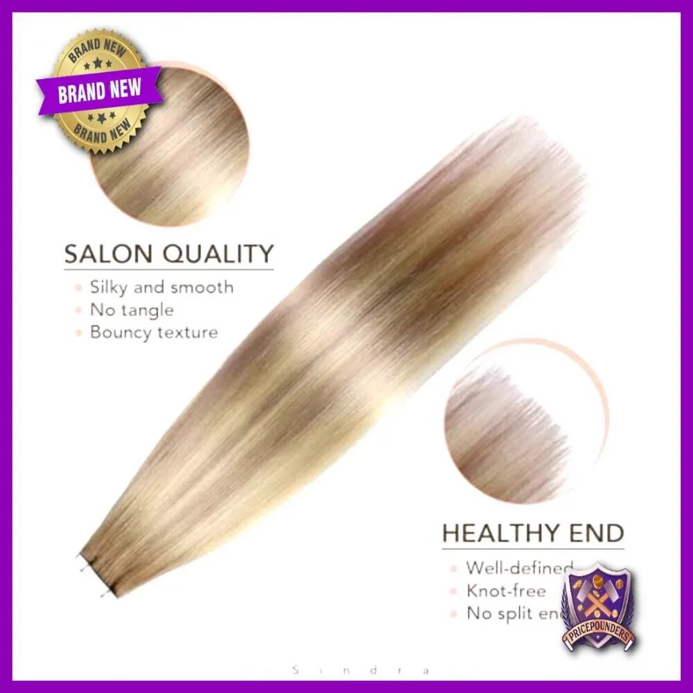 16 Inch Human Hair Tape-In Extensions, 45g 20pcs, Invisible Seamless Blend